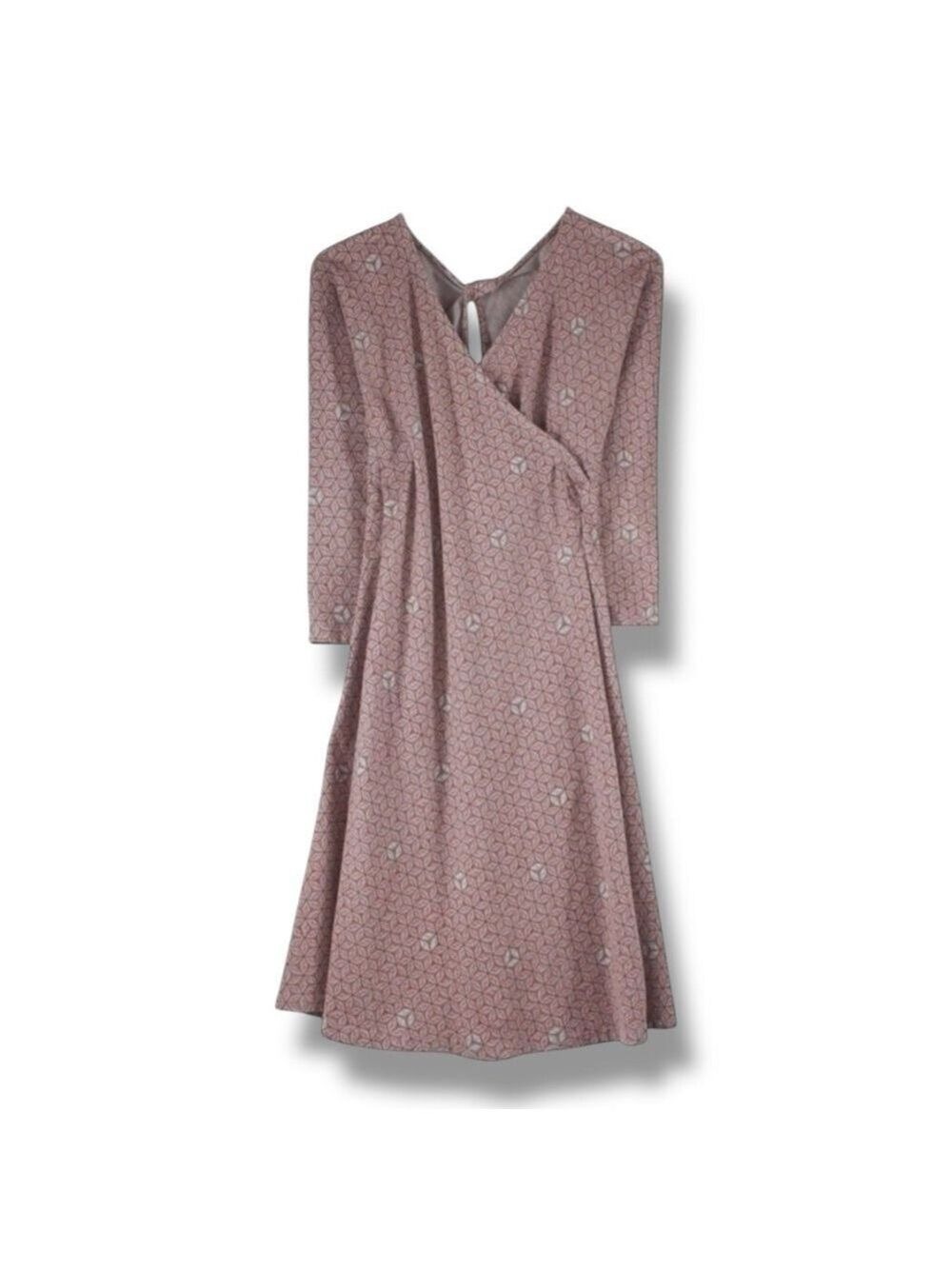 Patagonia Organic Cotton Faux Wrap Dress Celestials Nickel Geometric Size M